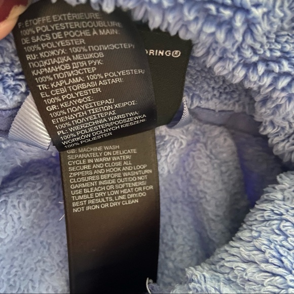 The North Face Girls Medium 10-12 Blue Fuzzy Osito Full Zip Fleece Jacket - Picture 6 of 9